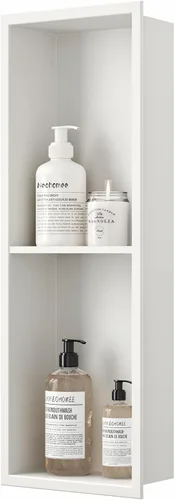Miniatura 11 de Neodrain Nicho de ducha doble estante de acero inoxidable, no necesita azulejos, nichos de baño empotrados en la pared, nicho de pared empotrado