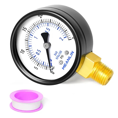Miniatura 14 de MEANLIN MEASURE Medidor de presión de bomba de pozo de 0-100 psi, esfera de cara de 2 pulgadas, NPT de 1/4 pulgadas para bomba de pozo, probador