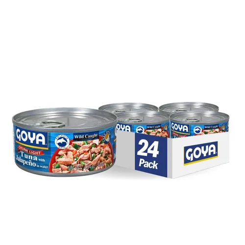 Goya Foods Chunk Light Atún con jalapeño, capturado en la naturaleza, 4.94 onzas (paquete de 24)