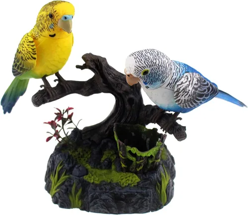 Miniatura 7 de Tipmant Loros parlantes, pájaros, juguetes electrónicos de animales domésticos, oficina, hogar, decoración de habitación, función de reproducción