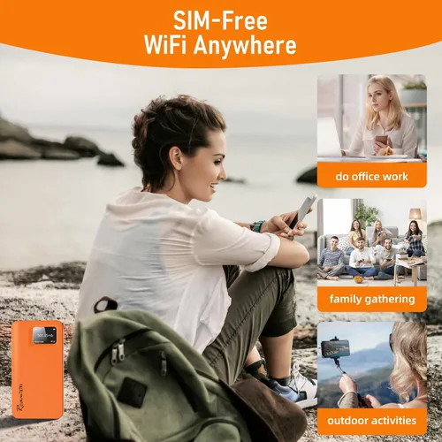 Miniatura 5 de RoamWiFi 4G LTE - Enrutador de punto de acceso móvil en todo el mundo, punto de acceso portátil de alta velocidad con datos de 1 GB de EE. UU., 30