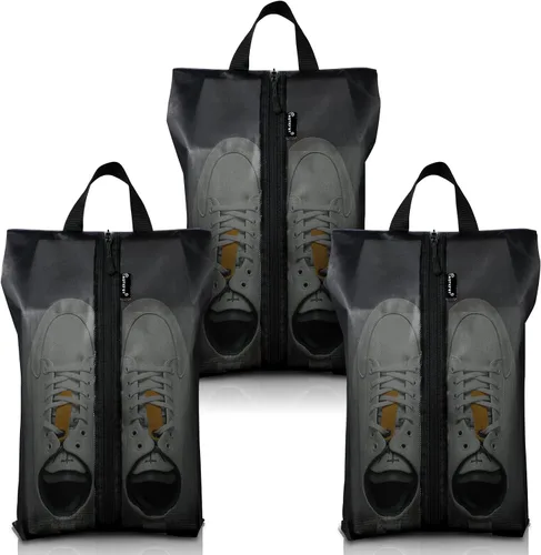 Bolsas de zapatos para viajes, paquete de 3 bolsas de zapatos impermeables XXL para mujeres y hombres, diseño translúcido bolsa organizadora de