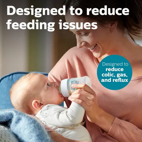 Miniatura 2 de Philips AVENT - Set de regalo para recién nacido con biberón anticólicos con ventilación AirFree y Snuggle, transparente, SCD306/10