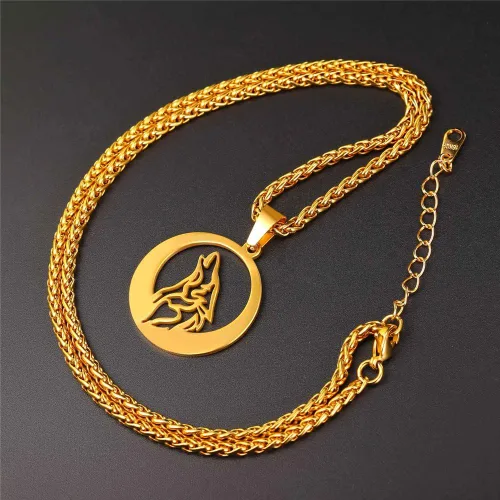 Miniatura 4 de U7 Collares punk camaleónáguiladragónhalcónlobo para hombres y mujeres, colgante de animal de acero inoxidable negro retro, regalo de joyería