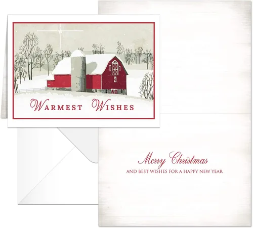 Miniatura 5 de Canopy Street Tarjetas navideñas clásicas / 25 tarjetas navideñas con sobres blancos / 5 diseños retro de Navidad / tarjetas de felicitación