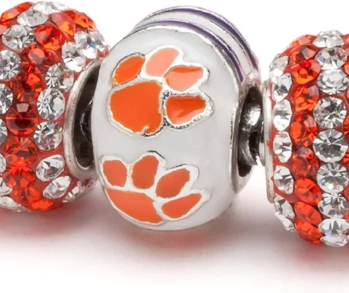 Miniatura 7 de Stone Armory Clemson University - Abalorio de cuentas para mujer con logotipo de Clemson Paw blanco y naranja, joyería de Clemson University Tigers