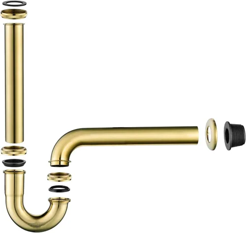Miniatura 5 de Trampa P para botella de lavabo de baño, en forma de U de latón de 1-1/4 pulgadas, drenaje de entrada deslizante de 1-1/4 pulgadas, kit de trampa