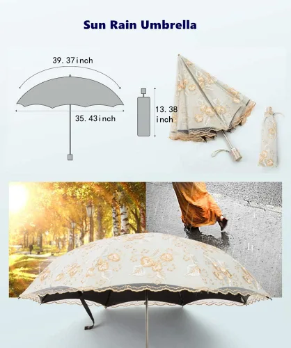 Miniatura 115 de Honeystore - Parasoles de encaje de flores para fiesta de boda, paraguas nupcial de encaje