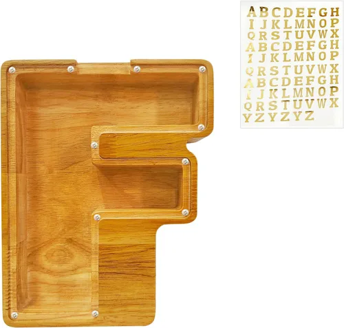 Miniatura 8 de Ladenk Alcancía de madera grande personalizada de 9 pulgadas para niños, niños, niños/niñas/adultos, bancos creativos para niños para billetes