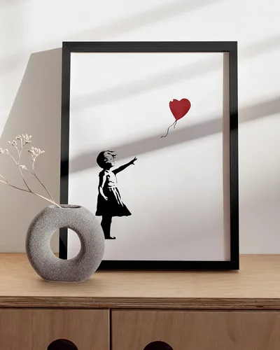 Miniatura 5 de HAUS AND HUES Banksy Girl with Balloon - Arte de pared Hopeful, decoración de pared de graffiti para dormitorio de adolescentes