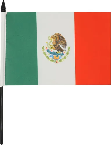 Miniatura 2 de AZ FLAG Bandera de mesa de México, 5 x 8 pulgadas, bandera mexicana de escritorio, 8.3 x 5.5 in, base y barra de plástico negro