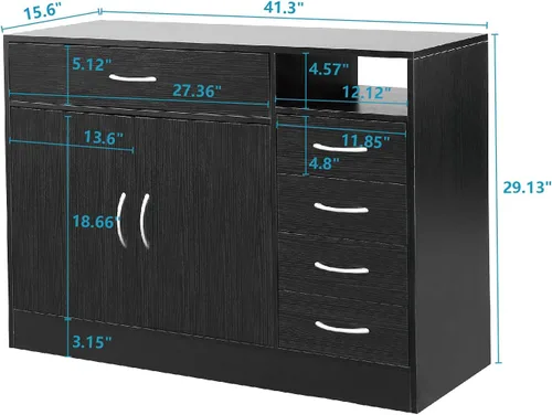 Miniatura 3 de Henf Gabinete de almacenamiento de spa para salón de belleza, estación de peluquería de madera, equipo de spa, gabinete de peluquería de baño