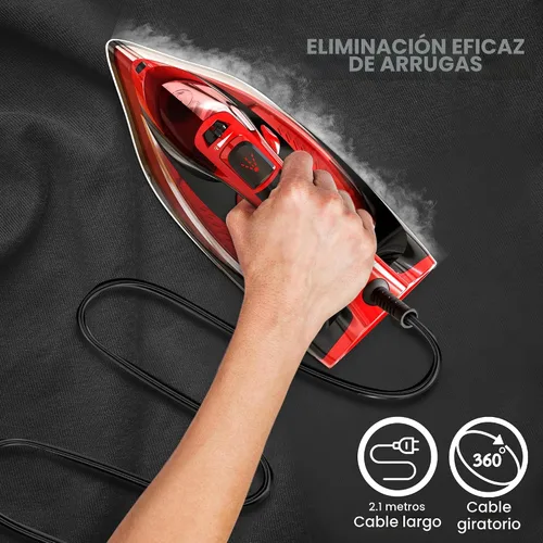Miniatura 6 de Utopia Home Plancha de vapor para ropa, suela antiadherente, plancha de ropa de 1800 W con función de seguridad de apagado automático, control
