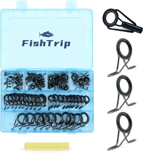 Miniatura 7 de FishTrip Kit de reparación de caña de pescar 40 y 85 piezas Kit de reparación de puntas de caña de pescar Kit de reparación de punta de caña