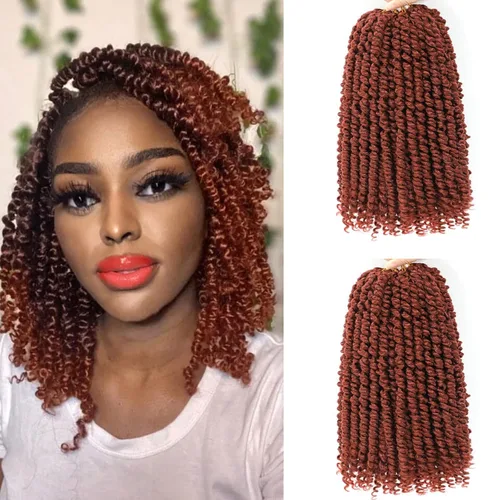 Miniatura 12 de Cabello Corto PassionTwist de 8 Pulgadas Cabello Pre-retorcido Passion Twists Cabello de Ganchillo Pre-enrollado Cabello Rizado de Ganchillo para 1b