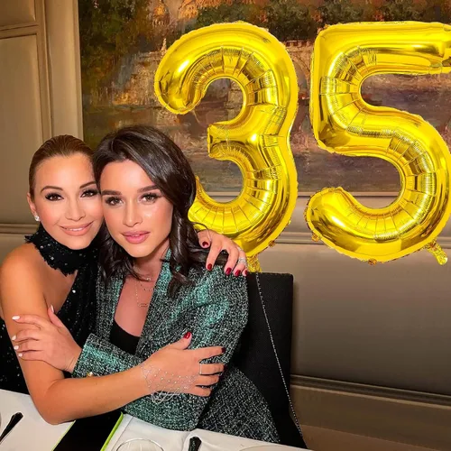 Miniatura 5 de Globos de 40 pulgadas con el número 35, globos dorados de helio número 35, globo de número grande para niños y niñas, suministros de decoración