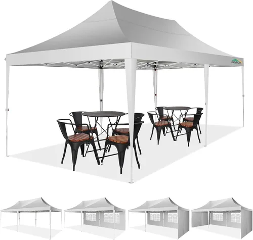 Miniatura 7 de COBIZI Tienda de campaña desplegable de 10 x 20 pulgadas con 6 paredes laterales, tiendas de campaña fáciles de instalar para fiestas con marco