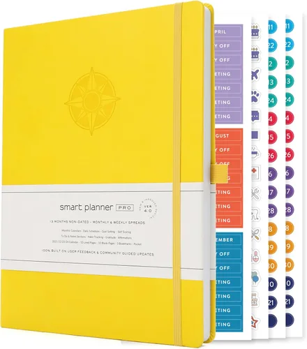 Miniatura 9 de Smart Planner Pro - Planificador diario sin fecha - Agenda grande A4 - Logre objetivos y aumente la productividad con secciones semanales