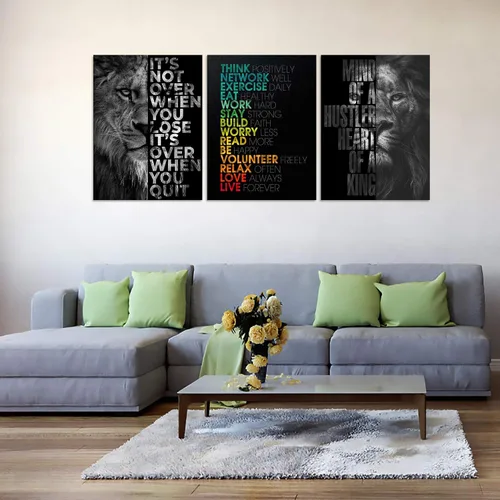 Miniatura 3 de Arte de pared motivacional para oficina, lienzo inspirador, arte de pared, póster de ajetreo, impresión de cita de empresario, pintura de pared, 3