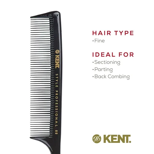 Miniatura 6 de Kent SPC82 Peine de dientes finos estilo salón para peinado - Peine profesional de barbero para corte de pelo para peinar y dar volumen