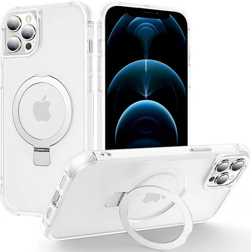 Miniatura 106 de CHAOFEnG Funda magnética compatible con iPhone 11 con soporte, prueba de caídas de grado militar, compatible con imán, anillo translúcido, parte