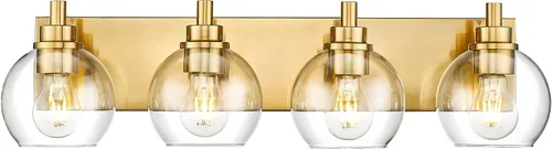 Miniatura 43 de Accesorios de iluminación de baño, luz de tocador mate negra de 2 luces, apliques de pared modernos con pantalla de globo de vidrio transparente