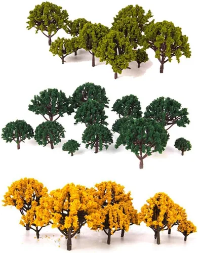Miniatura 9 de 20 piezas de árboles modelo de plástico falsos árboles de tren paisaje ferroviario para bricolaje micro paisaje bonsái 3CM-8CM (naranja)