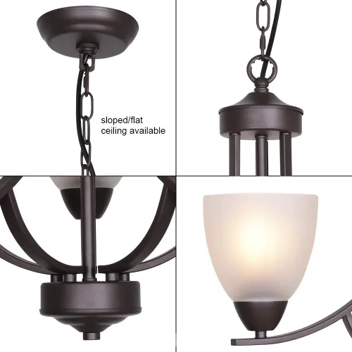 Miniatura 4 de 3 Lámparas Contemporáneas con Sombra y Acabado de Bronce Aceitado en Alabastro Lámparas de Techo Modernas Colgantes Iluminación de Tipo Colgante