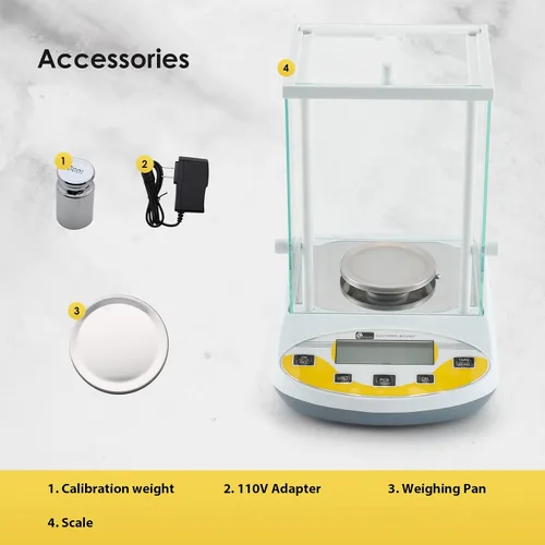 Miniatura 6 de CGOLDENWALL Balanza analítica de 0.00 oz, báscula de laboratorio electrónica de 1 mg báscula analítica de precisión báscula de joyería, báscula