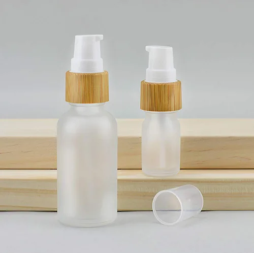 Miniatura 4 de 4 botellas de loción de vidrio esmerilado, botellas de bomba de viaje, dispensador de crema cosmética, botella dispensadora para loción, mezclas