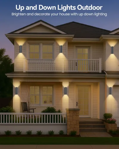 Miniatura 4 de KIZON Luces Modernas de Pared para Exteriores con Sensor de Anochecer a Amanecer, Lámpara Cilíndrica para Exteriores de Montaje en Pared con Acabado
