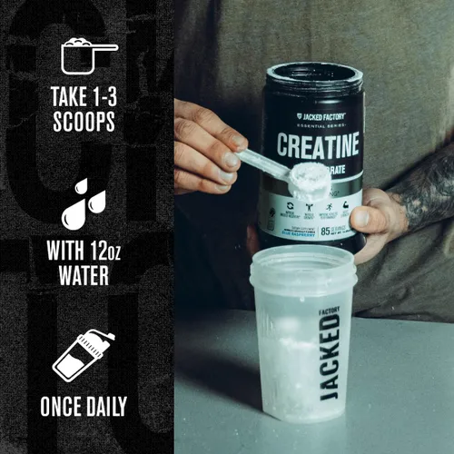 Miniatura 6 de Jacked Factory Monohidrato de creatina en polvo de 15 oz – Suplemento diario de creatina de 0.18 oz para hombres y mujeres, apto para veganos