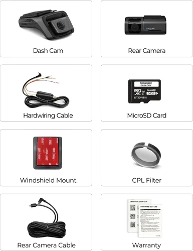 Miniatura 7 de Thinkware 4K Cámara de tablero dual U3000 PRO, frontal y trasera con Sony STARVIS 2, estacionamiento por radar, visión nocturna súper 4.0, Wi‑Fi