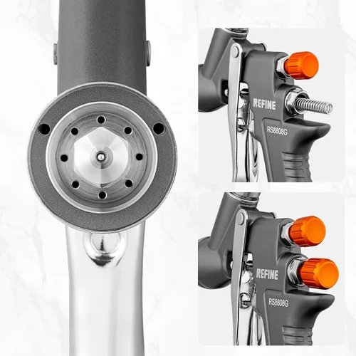 Miniatura 7 de Pistola de pulverización de aire REFINE, pistola de pintura automotriz con boquilla de 1.4/1.8/2.0mm, pistola de pulverización automotriz