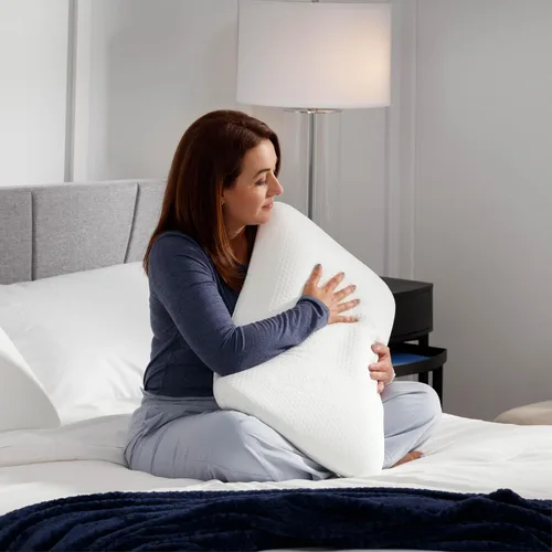Miniatura 8 de Tempur-Pedic Almohada Symphony de Espuma Viscoelástica Sensación Suave de Lujo, Estándar, Blanco