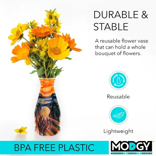 Miniatura 3 de MODGY Florero plegable y expandible de plástico, centros de mesa modernos, decoración de mesa de comedor, sala de estar, baño, oficina, Edvard