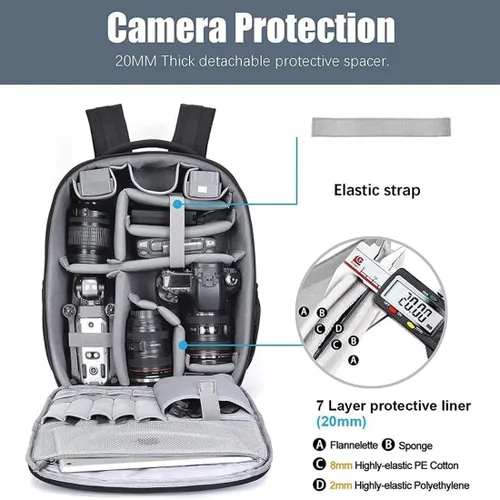 CADeN Mochila para cámara, drone impermeable y bolsa para cámara Canon Nikon Sony DSLR SLR sin espejo, DJI Mavic, Air 2S, FPV Drone mochila con