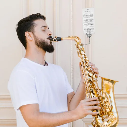 Miniatura 7 de Vaguelly Carpeta de puntuación de saxofón, soporte portátil para saxofón alto tenor para practicar principiantes banda de música