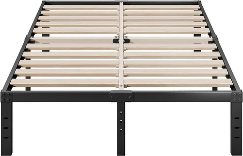 Miniatura 11 de ZIYOO Base de cama individual, listones de madera de 3 pulgadas de ancho con soporte de 2500 libras para colchón, 16 pulgadas de alto, no necesita