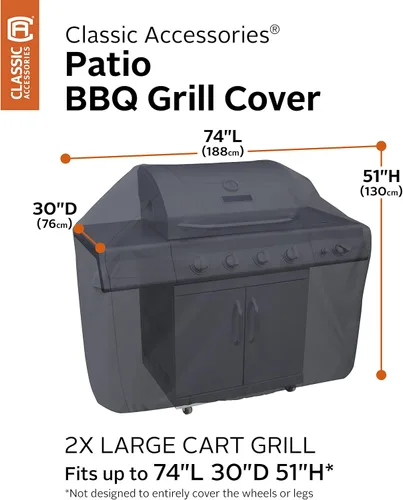 Miniatura 5 de Funda para barbacoa Classic Accessories 55-304-020401-00, XXL, Negro