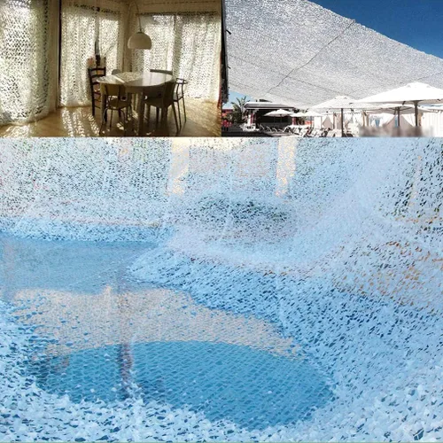 Miniatura 3 de Red de camuflaje de nieve de una sola capa, color blanco para restaurante de jardín, fotografía de fondo temático, decoración de fiestas