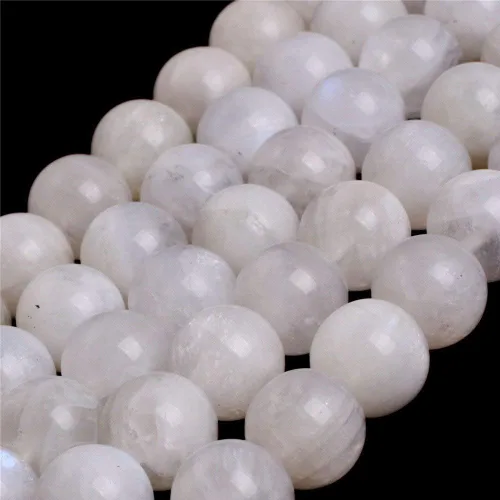 Miniatura 8 de JOE FOREMAN Cuentas de piedra lunar para hacer joyas, piedras preciosas naturales semipreciosas, redondas de 15 pulgadas, Piedra Varios