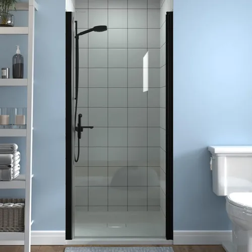 Miniatura 29 de ExBrite Puerta de ducha pivote sin marco de 34-35.5 pulgadas de ancho x 72 pulgadas de alto, puertas de ducha pivotantes de vidrio transparente