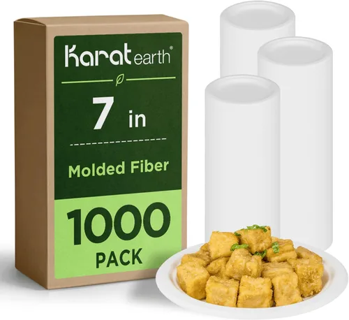 Miniatura 9 de Karat Earth Platos de papel desechables compostables de 6 pulgadas, paquete de 1000