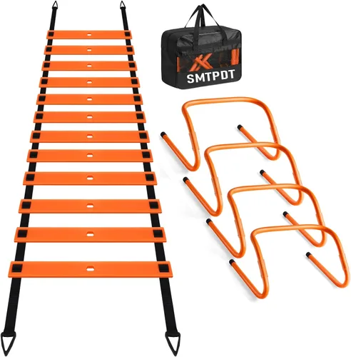 Agility Ladder,Soccer Training Equipment Set,20ft Speed Ladder,4 Agility Hurdles,Football Basketball Training Equipment,Football Accessories for