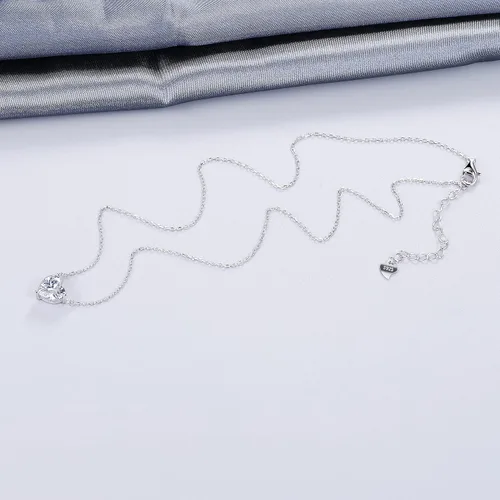 Miniatura 5 de Bo&Pao Collar de plata de ley 925 con circonita cúbica, 18 pulgadas, ajustable, Circonia cúbica