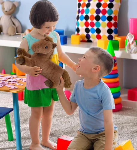 Miniatura 6 de DolliBu Fancy - Caballo marrón mentiroso súper suave, lindos animales de peluche realistas para niñas, niños, adultos, regalos de animales