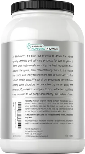 Miniatura 3 de Horbaach Multi Collagen Protein Powder 32 oz Tipos I, II, III, IV, V, VII, VIII, X, XII y XXII Péptidos de colágeno alimentados con pasto Apto