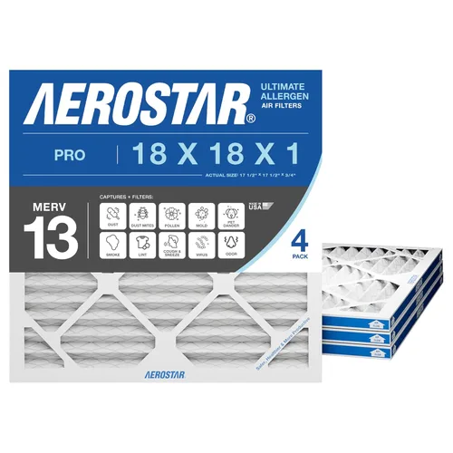 Miniatura 10 de Aerostar Filtro de aire MERV 8 de 18 x 18 x 1, 4 unidades, tamaño real (17.50 x 17.50 x 0.75), HVAC, aire acondicionado y filtro de horno que