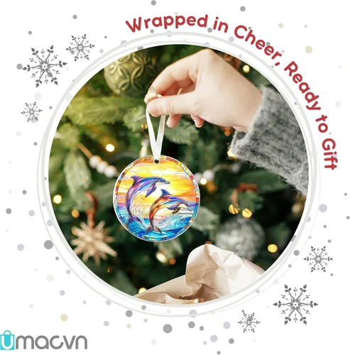 Miniatura 7 de Adornos de delfines para árbol de Navidad, adorno de delfín, regalos costeros para mujeres, hombres, adornos de Navidad costeros para árbol, adorno